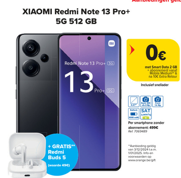 Aanbieding: XIAOMI Redmi Note 13 Pro+ 5G 512 GB