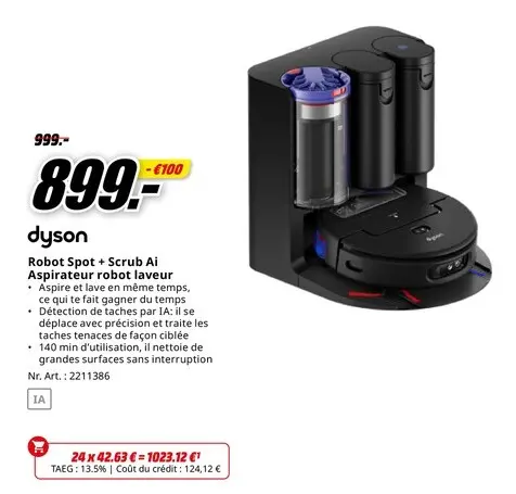 Offre: Robot Spot + Scrub Ai Aspirateur robot laveur