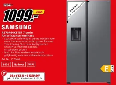 Promotie: RS70F64KETEF 7-serie Amerikaanse koelkast