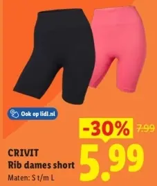 Aanbieding: Rib dames short