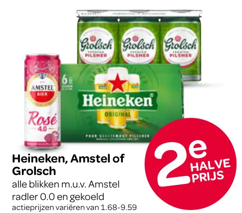 Aanbieding: Heineken, Amstel of Grolsch