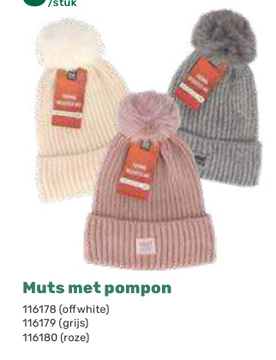 Aanbieding: Muts met pompon