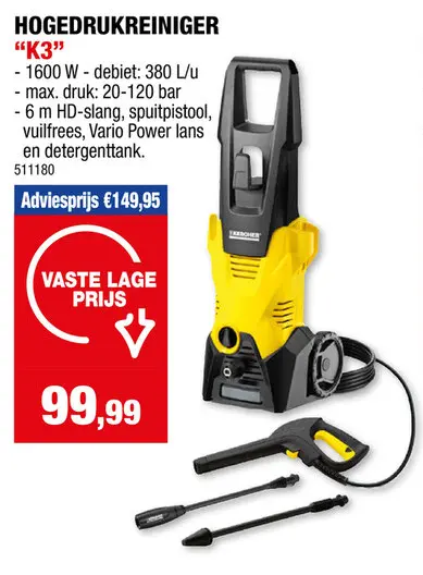 Promotie: K3 hogedrukreiniger 1600W