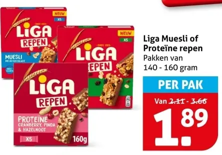 Aanbieding: Liga Muesli of Proteïne repen