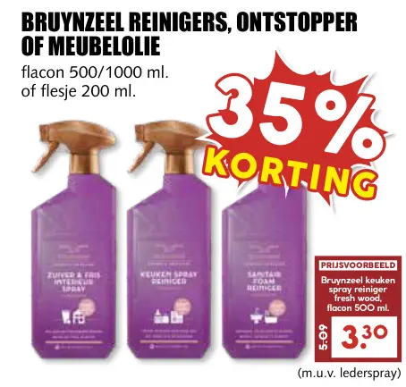 Aanbieding: Bruynzeel reinigers, ontstopper of meubelolie