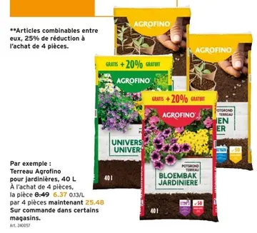 Offre: Terreau Agrofino pour jardinières