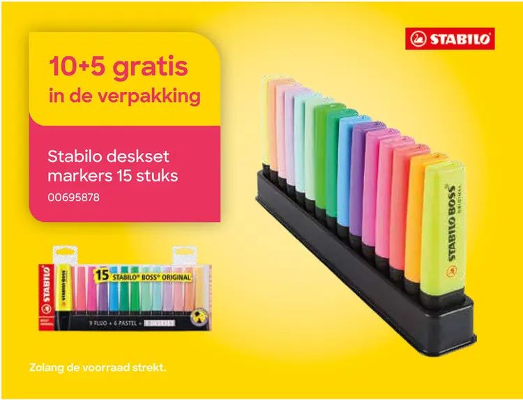 Promotie: Deskset markers 15 stuks
