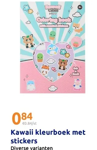 Aanbieding: Kawaii kleurboek met stickers