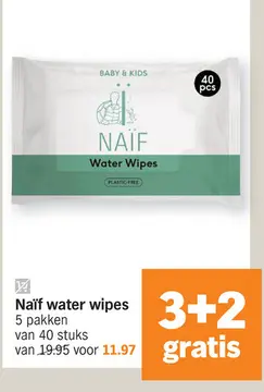 Aanbieding: Naïf water wipes