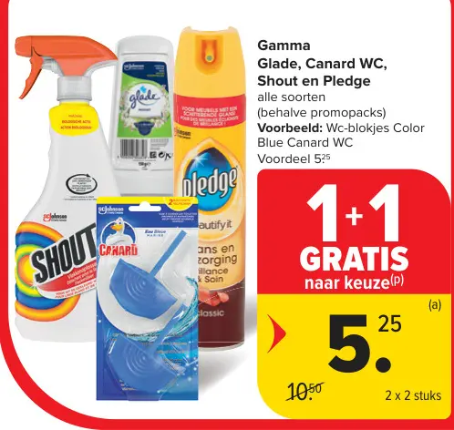 Promotie: Glade, Canard WC, Shout en Pledge