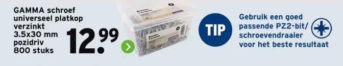 Aanbieding: schroef universeel platkop