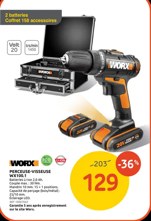 Offre: Perceuse-visseuse wx100.1