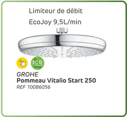 Offre: Douche de tête grohe vitalio start 250 1 jet ø250mm