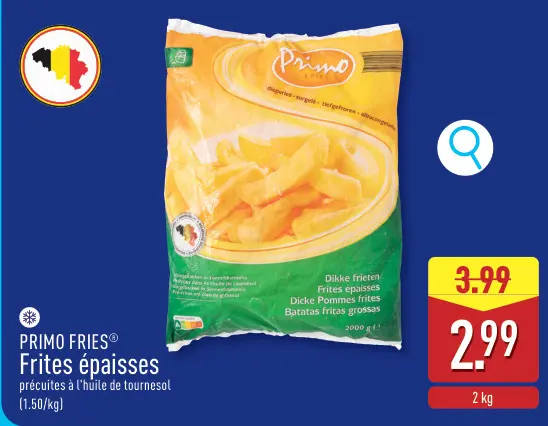 Offre: Frites épaisses