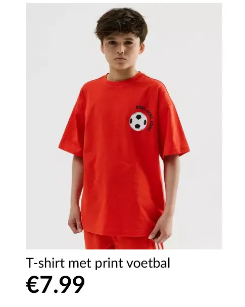 Promotie: T-shirt met print voetbal