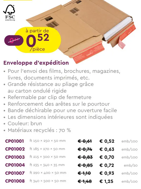 Offre: Enveloppe d'expédition