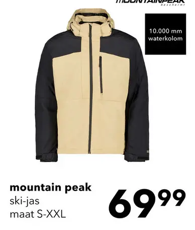 Aanbieding: Mountain Peak heren ski-jas beige 10000 mm waterkolom