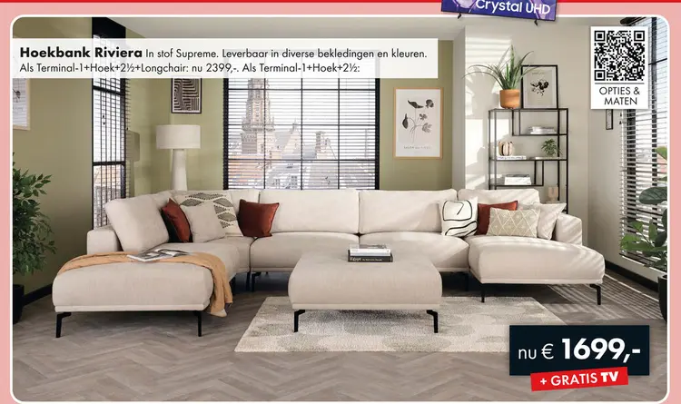 Promotie: Riviera hoekbank naturel