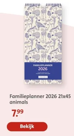Aanbieding: Familieplanner 2026 21 animals