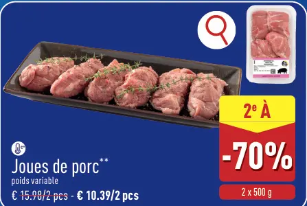 Offre: Joues de porc
