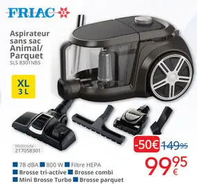 Offre: Aspirateur sans sac Animal/Parquet SLS 8301NB