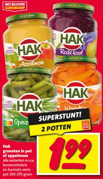 Aanbieding: Groenten in pot of appelmoes