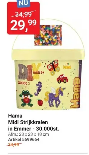 Aanbieding: Hama Midi Strijkkralen in Emmer - 30.000st.
