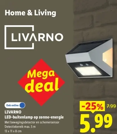 Aanbieding: LED-buitenlamp op zonne-energie