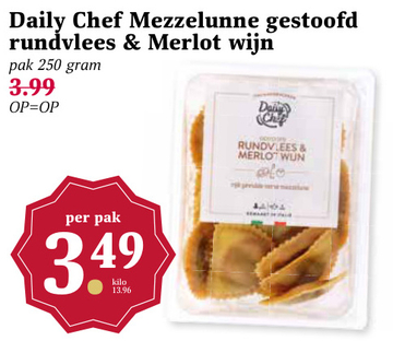 Aanbieding: Daily Chef Mezzelunne gestoofd rundvlees & Me