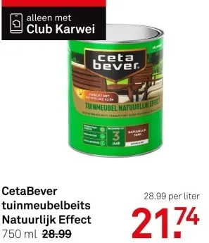 Aanbieding: CetaBever tuinmeubelbeits Natuurlijk Effect