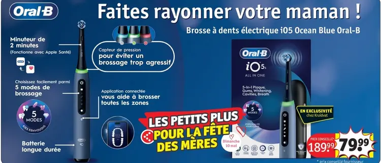 Offre: Brosse à dents électrique iO5 Ocean Blue