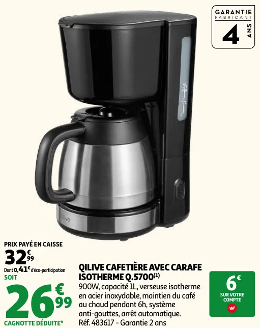 Promotie: Cafetière avec carafe isotherme Q.5700