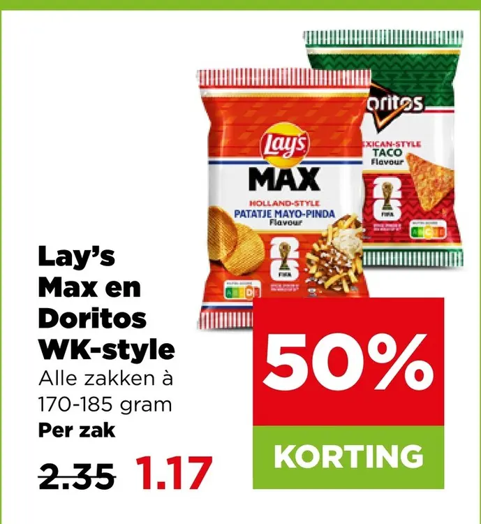 Aanbieding: Lay's Max en Doritos WK-style