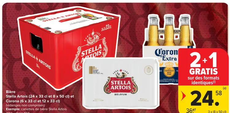 Offre: Bière Stella Artois et Corona