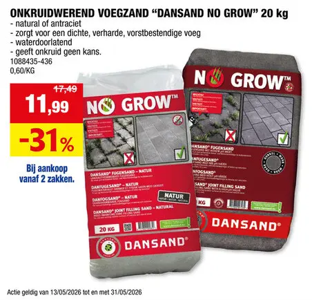 Promotie: Dansand voegzand no grow dark 20kg