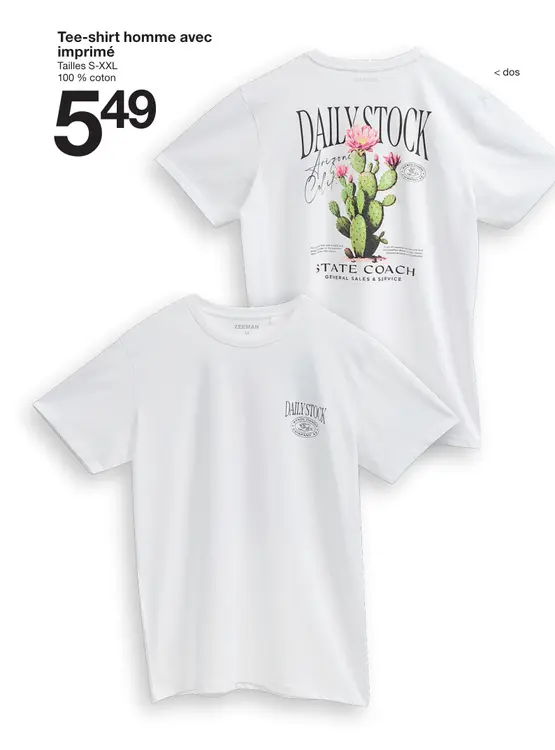 Offre: Tee-shirt homme avec imprimé