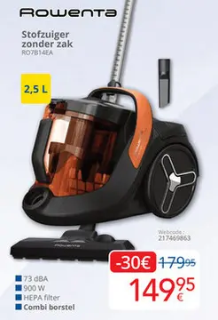 Aanbieding: Rowenta Stofzuiger zonder zak