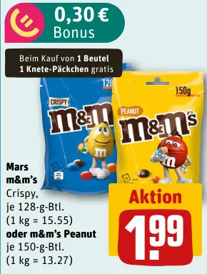 Aanbieding: m&m's Crispy oder m&m's Peanut