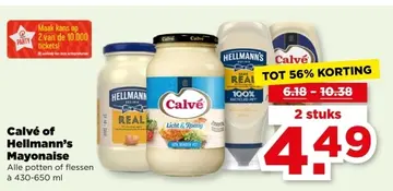 Aanbieding: Calvé of Hellmann's Mayonaise