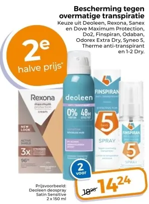 Aanbieding: Bescherming tegen overmatige transpiratie