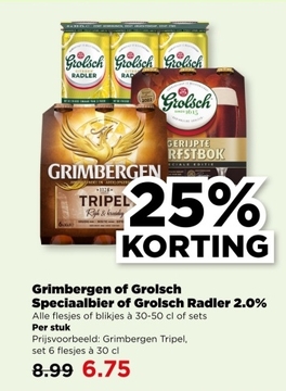 Aanbieding: Grimbergen of Grolsch Speciaalbier of Grolsch Radler 2.0%