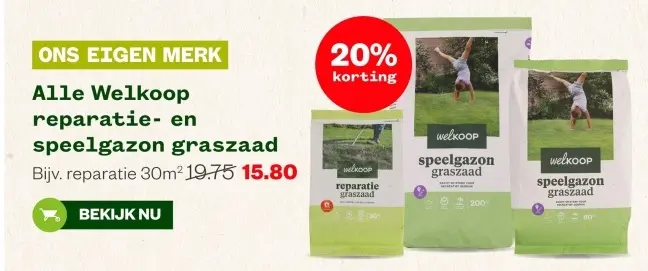 Aanbieding: Alle Welkoop reparatie- en speelgazon graszaad