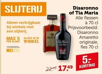 Aanbieding: Disaronno of Tia Maria