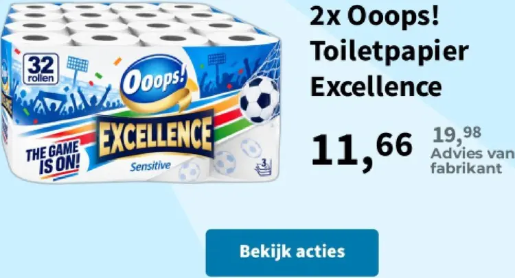 Promotie: Ooops! Toiletpapier Excellence
