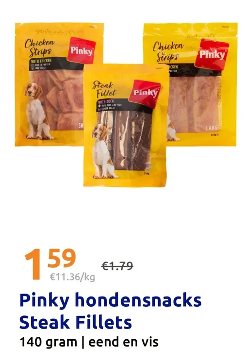 Promotie: Pinky hondensnacks Steak Fillets