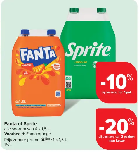 Aanbieding: Fanta of Sprite