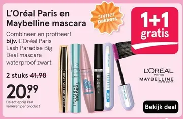 Aanbieding: L'Oréal Paris en Maybelline mascara