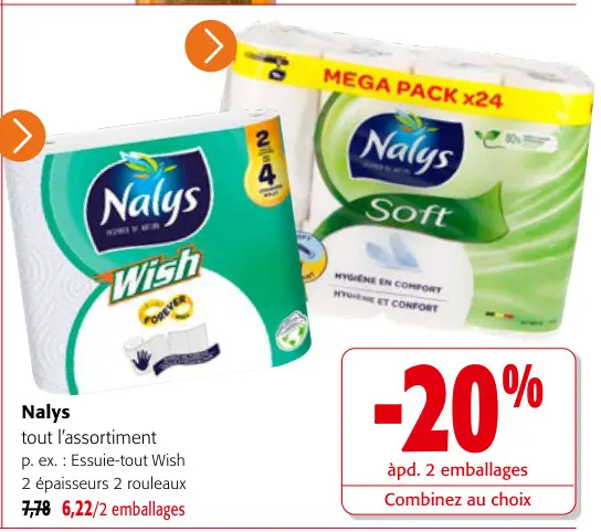 Offre: Tout l'assortiment d'essuie-tout