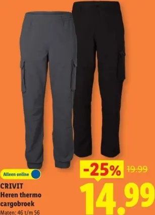 Aanbieding: Heren thermo cargobroek