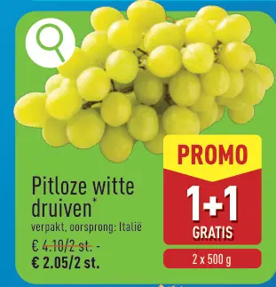 Promotie: Pitloze witte druiven